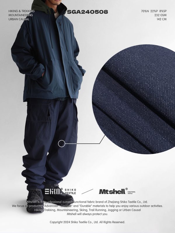 Mtshell®Flecore™ 仿牛仔双层登山布 - SGA240508
