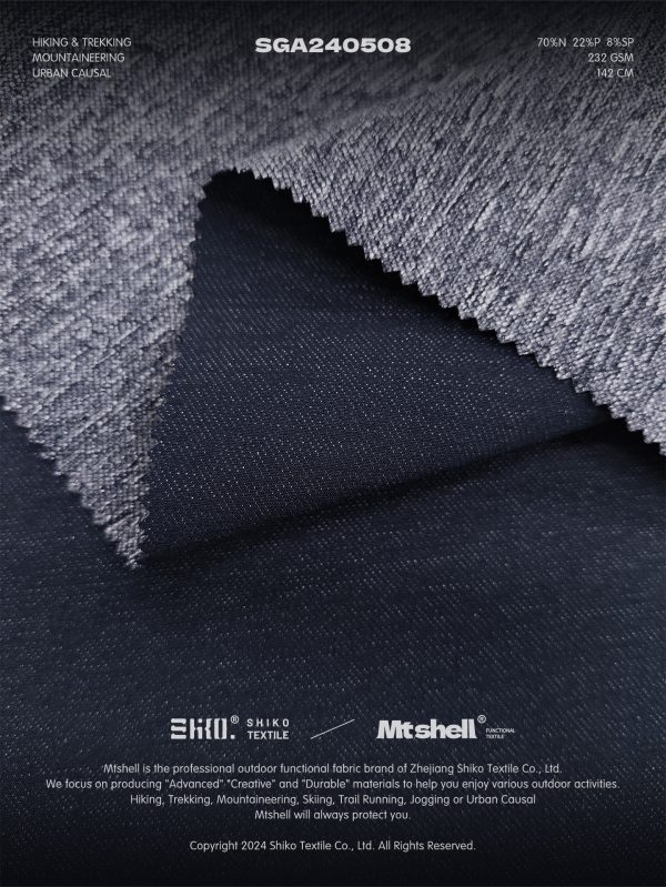 Mtshell®Flecore™ 仿牛仔双层登山布 - SGA240508