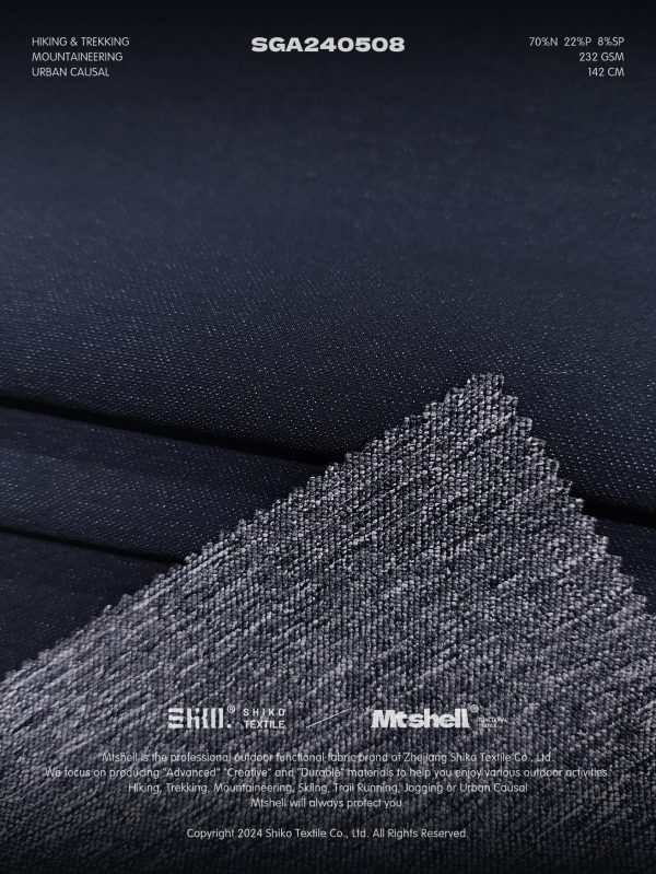 Mtshell®Flecore™ 仿牛仔双层登山布 - SGA240508